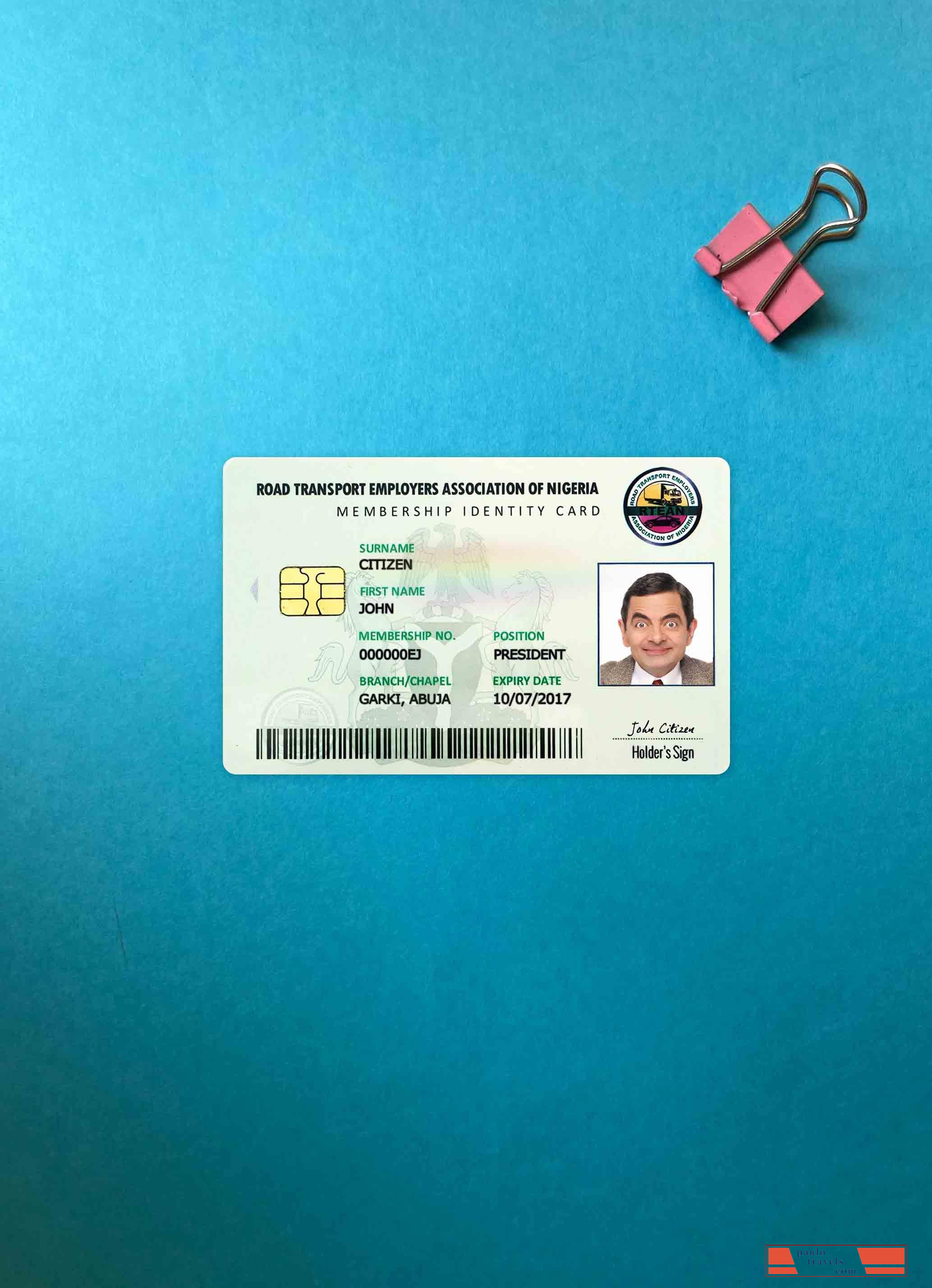 Nigeria ID card photolook FRONT PSD template